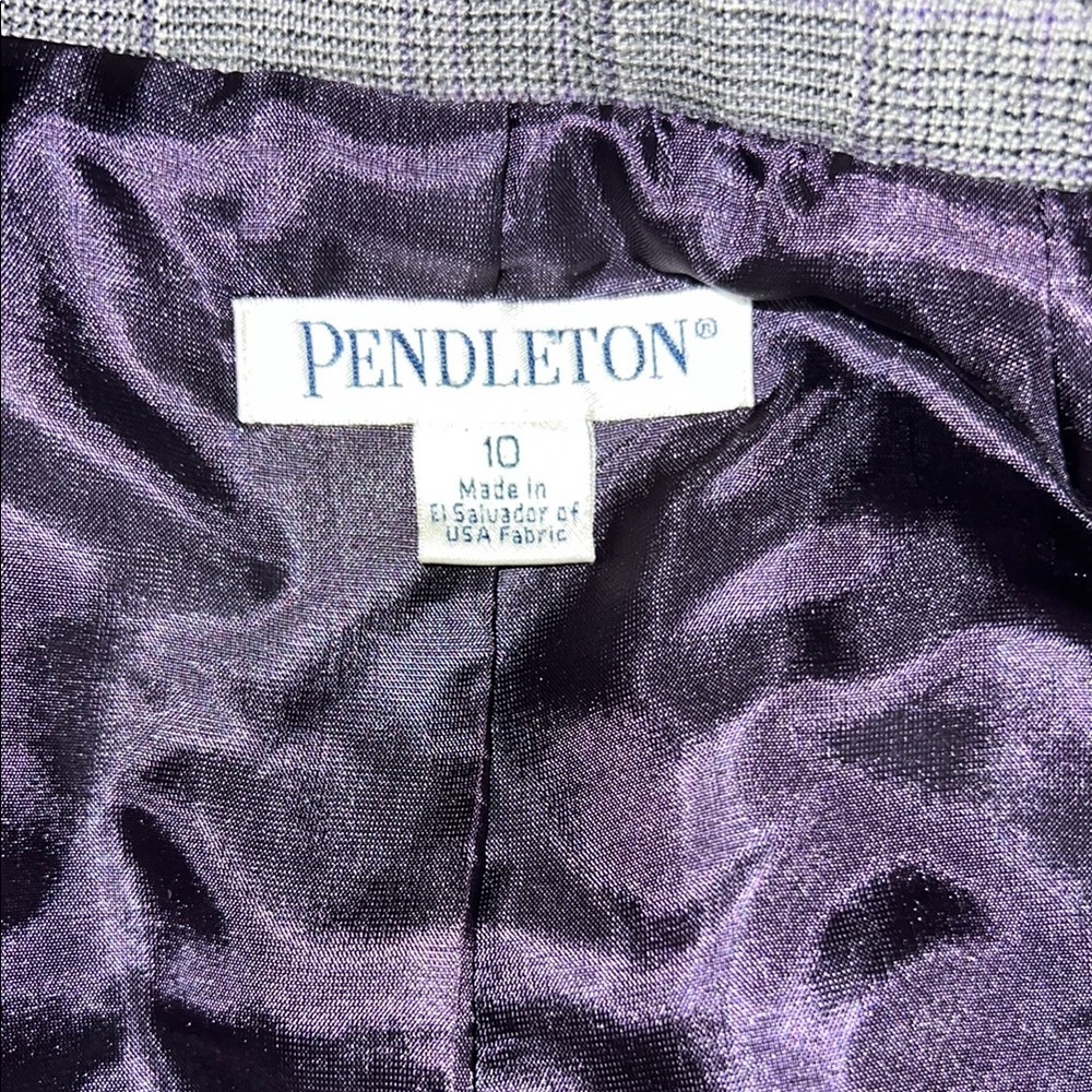 Pendleton Gray and Purple Plaid  Notched Lapel and Tailored Fit - Picture 2 of 7